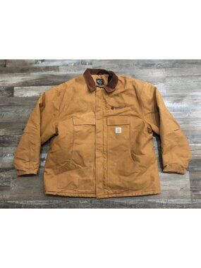 Carhartt Mens 3XL Canvas Jacket Loose Fit Duck Heavy Coat 0C0003 Brown